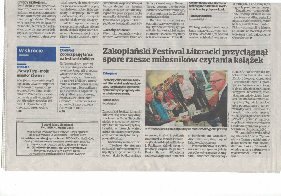 Źródło: Gazeta Krakowska wtorek 16.08.2016